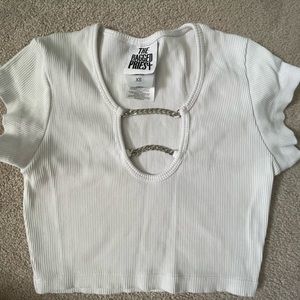 Princess Polly Ragged Priest White Top with Chains